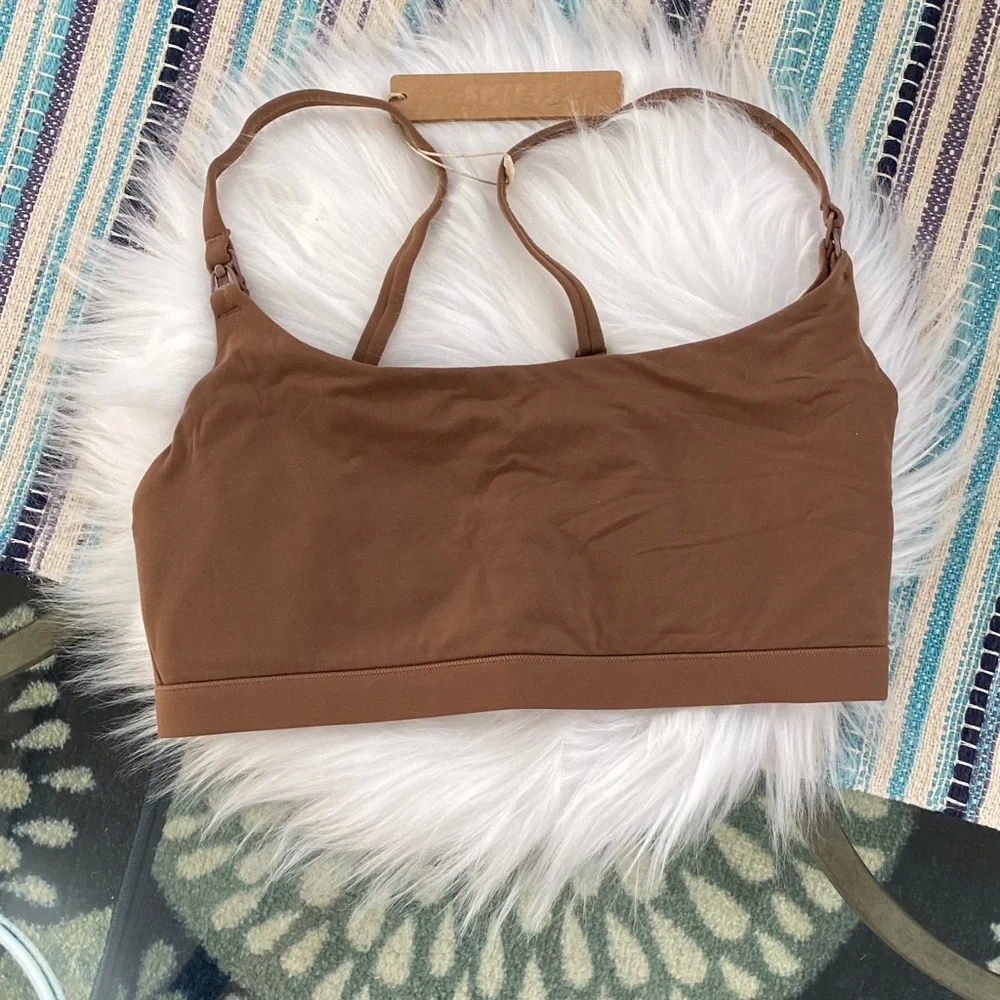 SKIMS fits everybody maternity nursing bralette jasper size x small